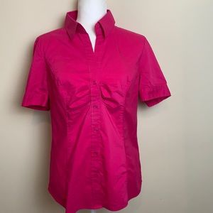 New York & Company Hot Pink Button Up
